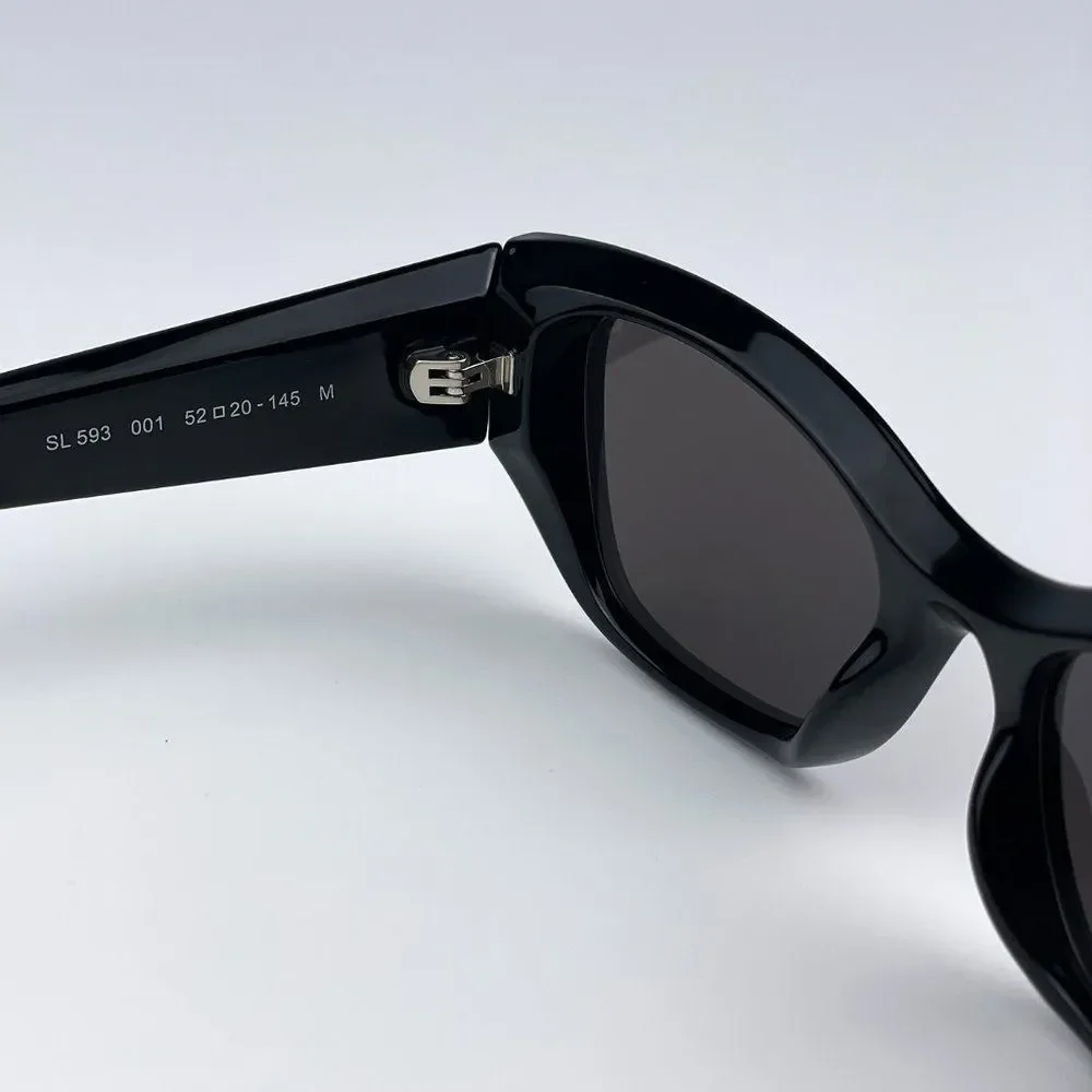 Saint Laurent SL593 001 Sunglasses Black Square Unisex